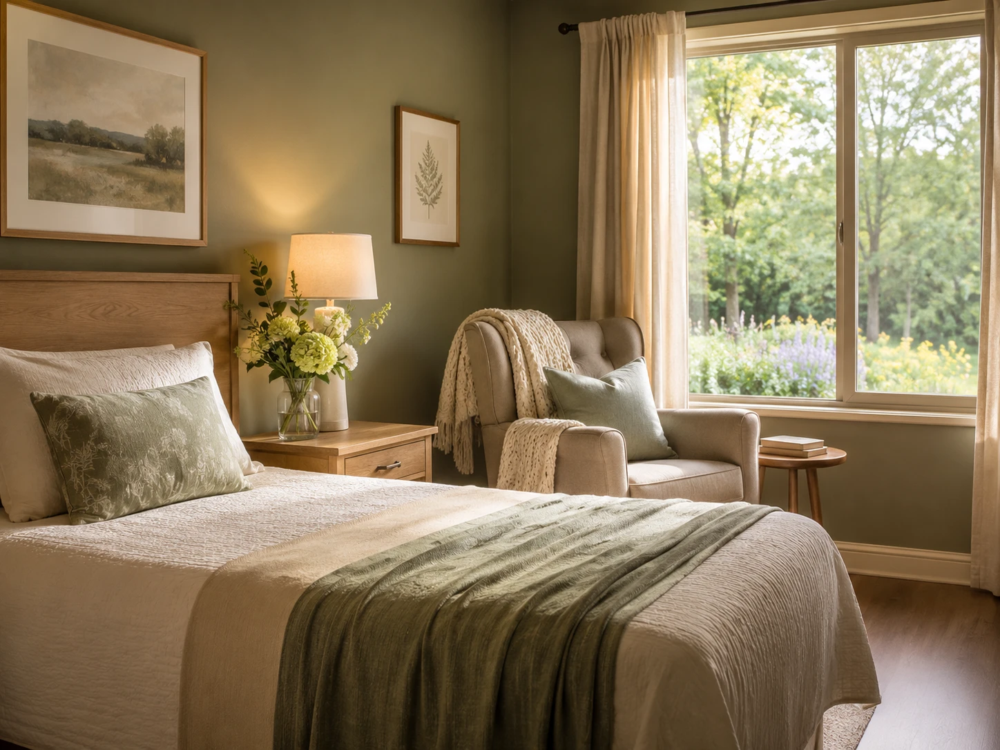 A peaceful inpatient hospice room